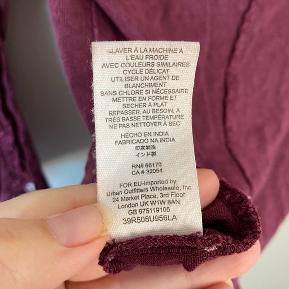 Free People Truly Madly Lace Top Wine Red - Picture 9 of 9